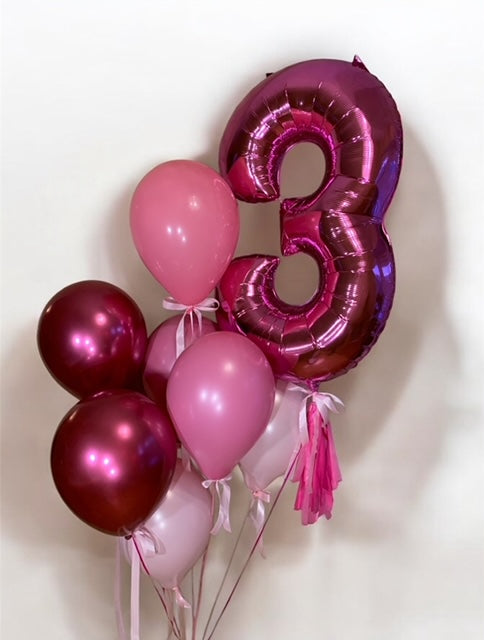 Customizable helium number and latex balloons for birthdays and celebrations Ottawa delivery