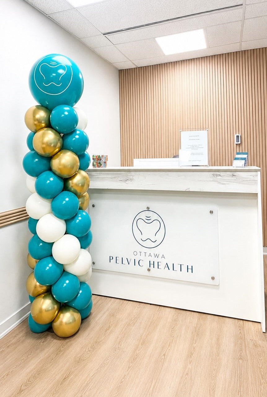 Balloon tower for business with logo in Ottawa Delivery